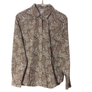 PENDLETON Neutral Tone PAISLEY Print Button Down SHIRT Size MEDIUM